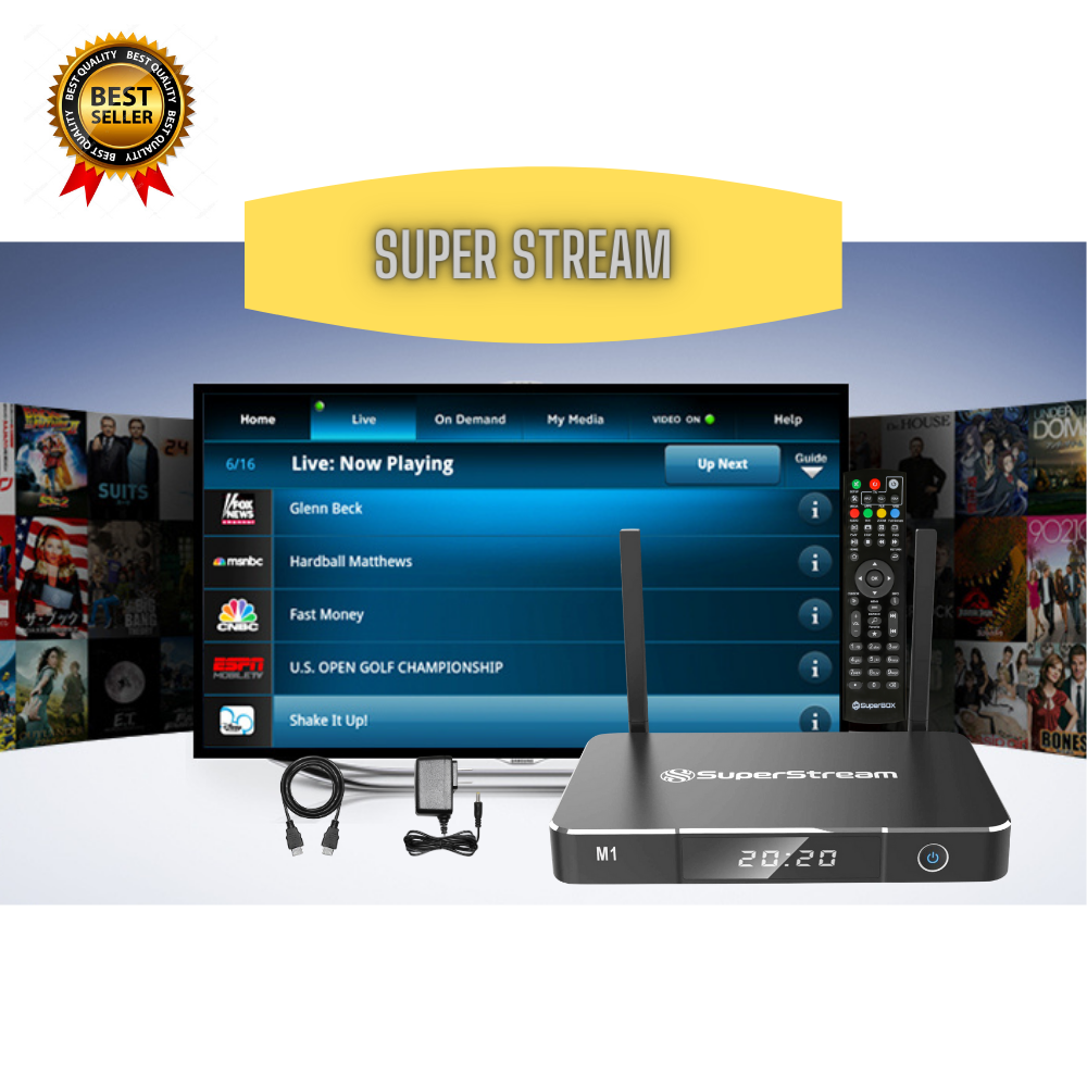 SuperStream M1 Android  9.0 4G 32G Fully Load Android  Streaming Device TV Box Support 2.4G/5G stream Media Player