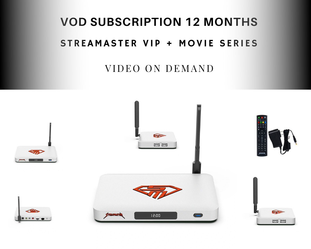 StreaMaster VIP 2020 VOD 4K Ultimate Streaming TV Box Video on Demand Subscription 12 Months