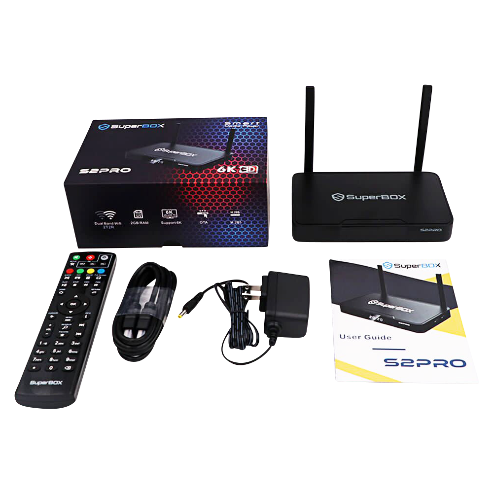 SUPERBOX S2 PRO 6K ANDROID TV Dual Band Wi-Fi 6K HD 4K Ultra HD 6K Video Player with Keyboard Remote Free Shipping USA