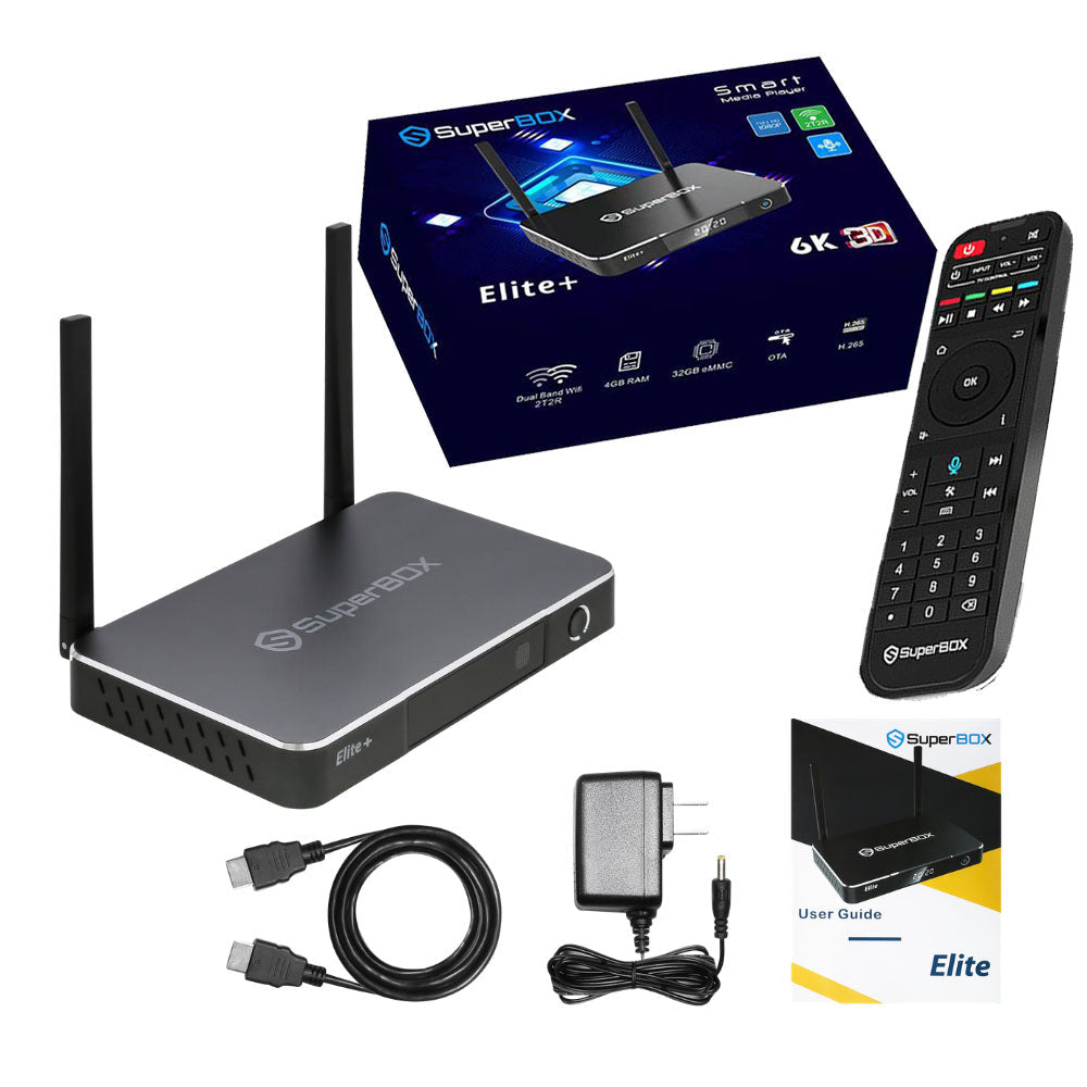 SuperBox Elite +, Android Tv Box, Voice Control Remote, Fully Load 6K with 4Gb RAM & 32 GB Media Player Free 3 day Shipping