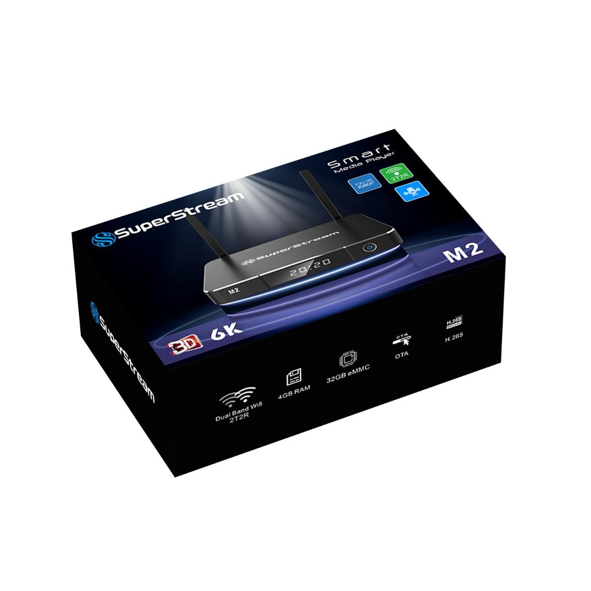 SuperStream M2 Android TV Box, Voice Control Remote, Fully Load 6K with 4Gb RAM & 64 GB Media Player Free 3 day Shipping